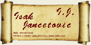 Isak Jančetović vizit kartica